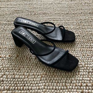 NWOT Sol Sana Lottie black square toe mules size 8/38